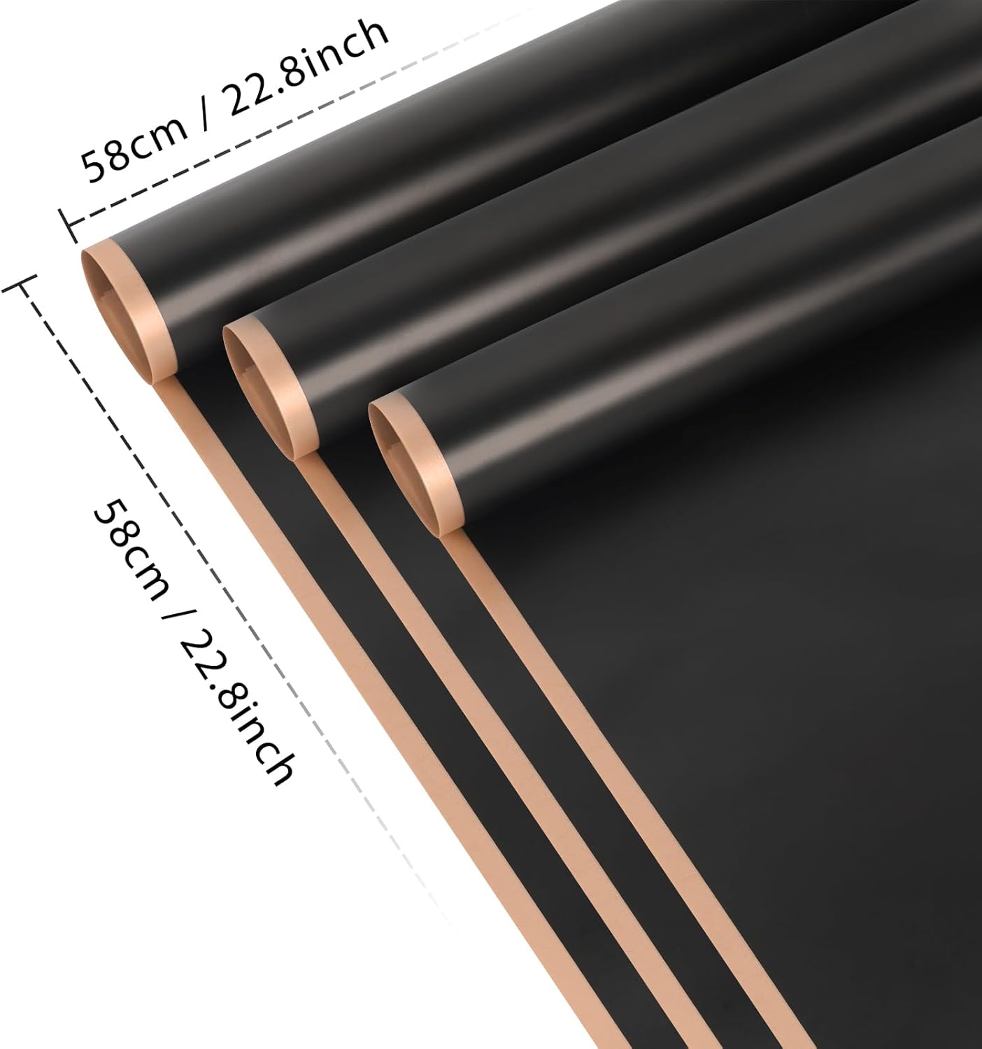 NESCCI 20 Sheets Flower Wrapping Paper - Waterproof Floral Bouquet Wrapping Paper, Florist Supplies Packaging Paper for Wedding Birthday Gift DIY (Black)