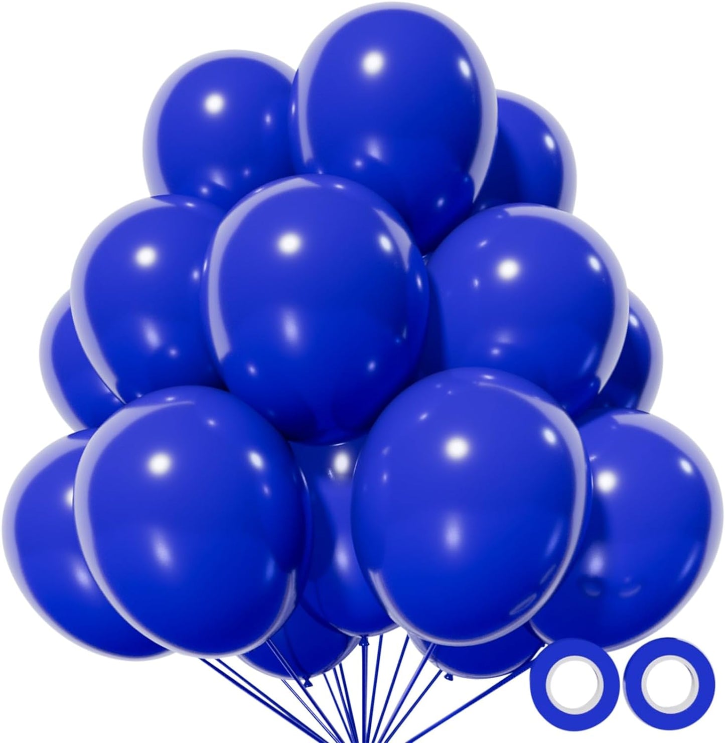 110pcs Blue Balloon 12 inch, Blue Latex Balloon for Birthday Party Baby Shower Wedding(with 2 Ribbons).