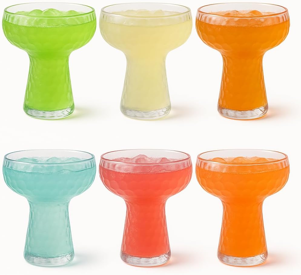 Lunara Clear Plastic Margarita Glasses, 11 oz, Set of 40, Disposable Party Cups for Cocktails (Clear Hammered)
