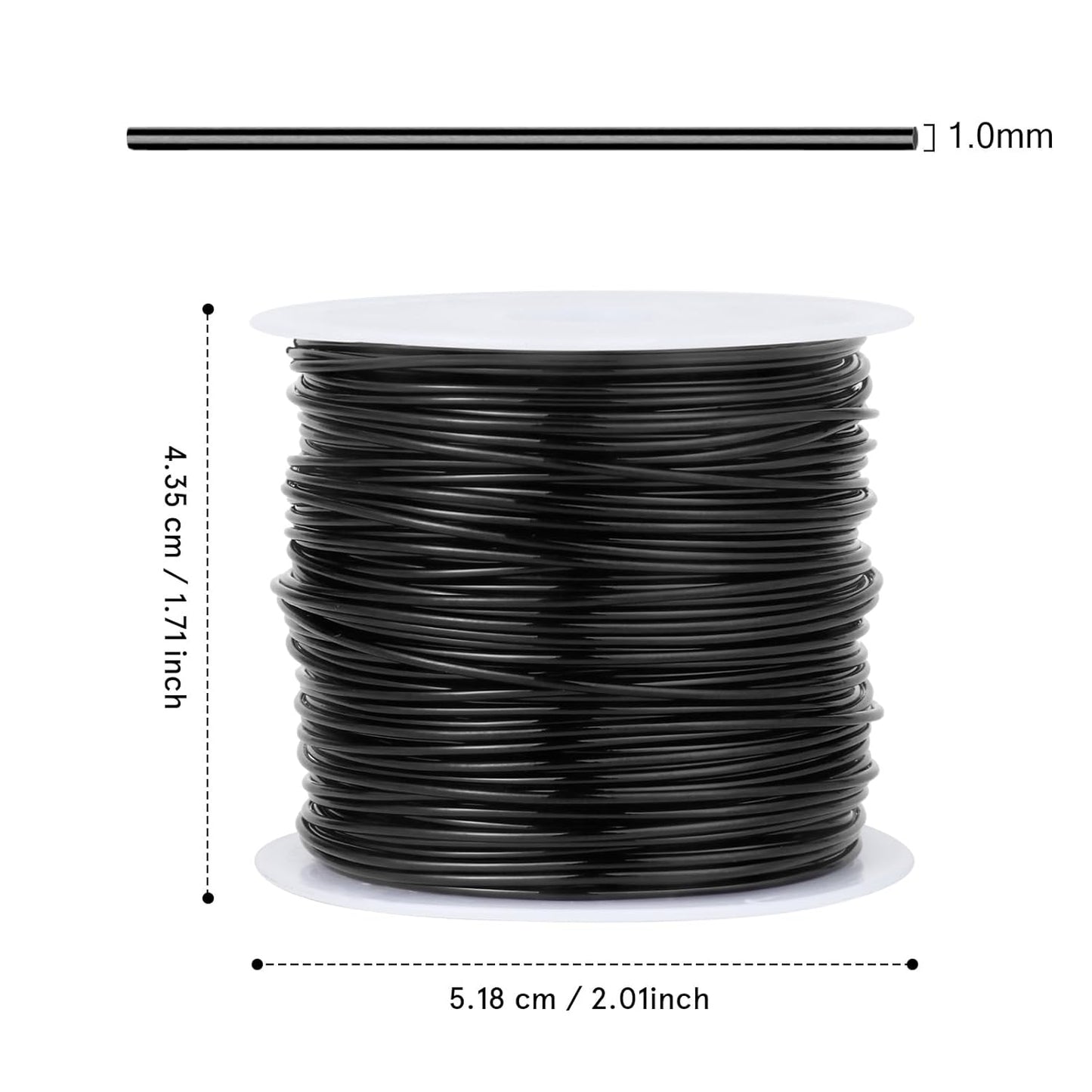 49FT Jewelry Wire 18 Gauge Tarnish-Resistant Copper Beading Wires Roll Bulk for DIY Crafts Jewelry Making, Black Wire