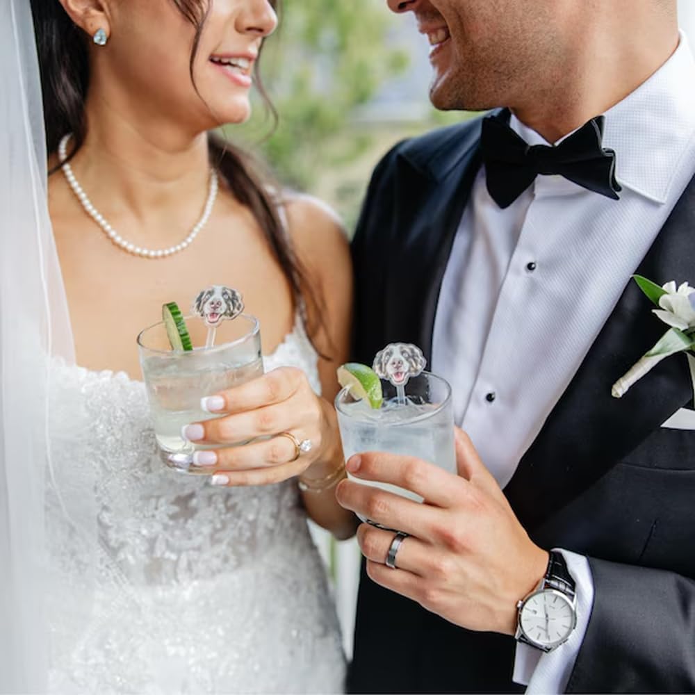 Personalized 50 Pcs Double-Sided Wedding Pet Stir Sticks, Custom Dog Cat Stir Stick, Acrylic Cocktail Stirrers, Wedding Drink Stirrers, Decor Birthday, Retirement, Bachelorette Parties