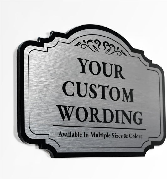 Custom Decorative Outdoor Signs, Personalized Aluminum, Customized Driveway Sign, Waterproof, Made in USA, Metallic Silver 30x24 In