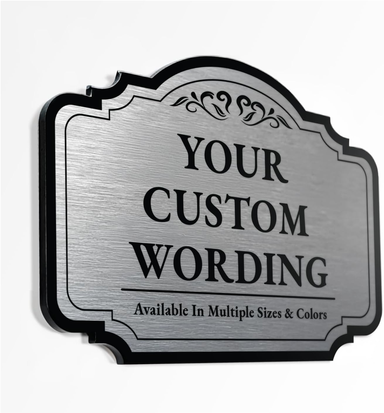 Custom Decorative Outdoor Metal Sign - Personalized Aluminum Sign, Waterproof, Design 2, Metalic Silver 24x24 In