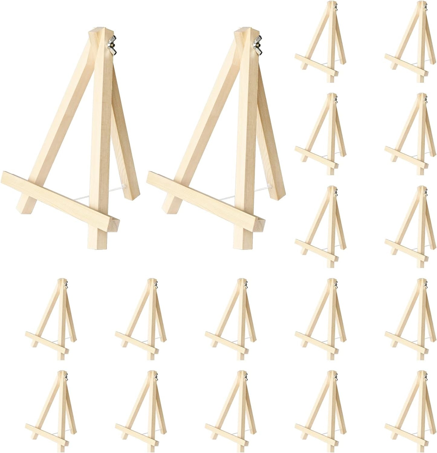 Kinlink 9 Inch Tall Wood Easels for Display Set of 18, Display Easel Tabletop, Painting Easel Stand for Artist Students