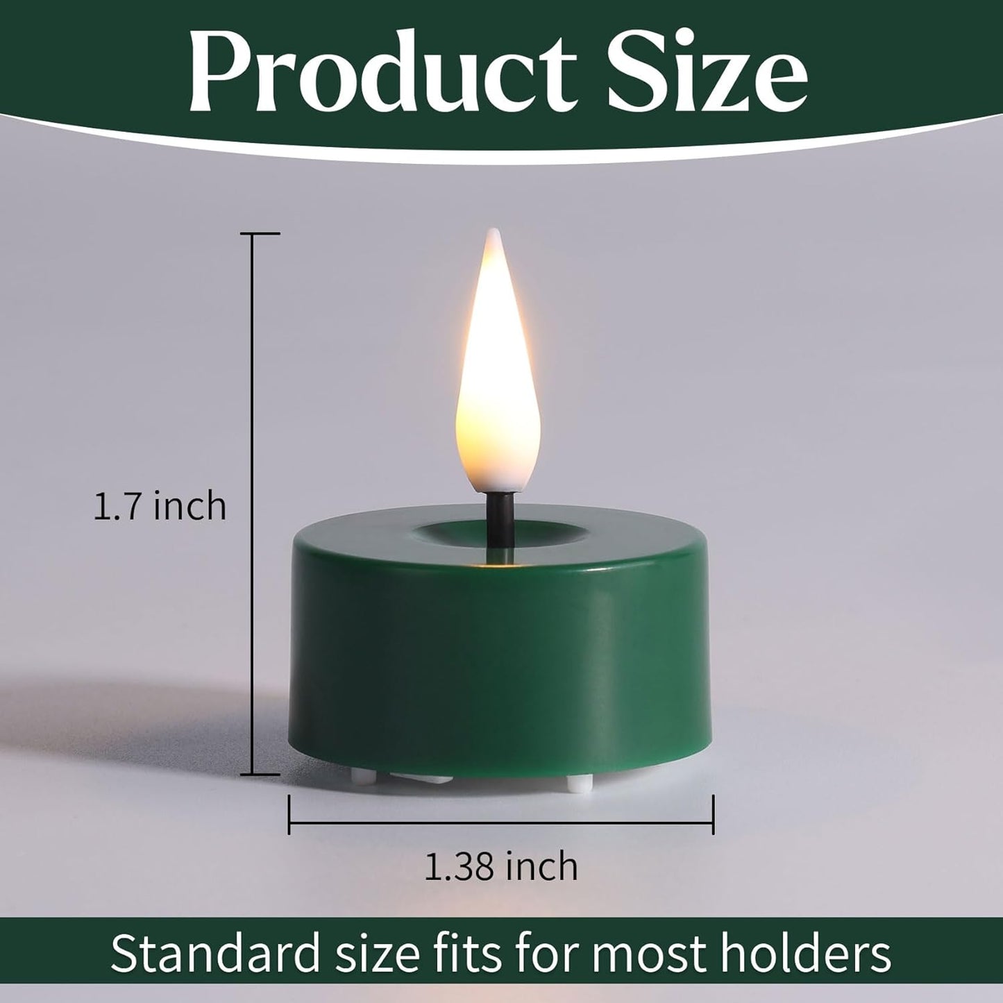 Eywamage Green LED Tealights with Remote Batteries, Flickering Flameless Tea Lights Votive Candles Set of 12