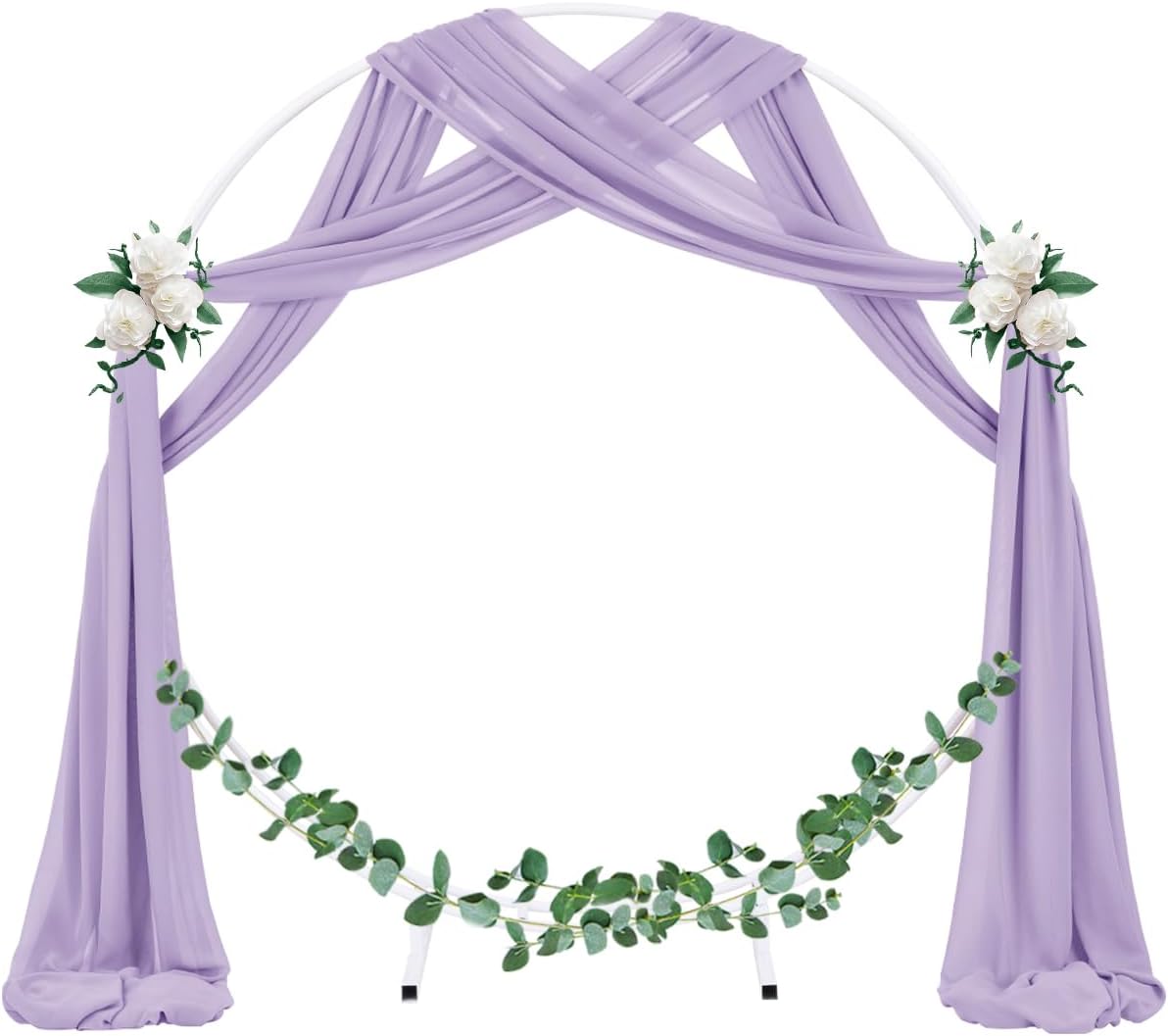 Socomi Wedding Arch Draping Fabric 2 Panels 29" x 19Ft Lavender Purple Sheer Chiffon Curtain Drapes 6 Yards for Wedding Ceremony Birthday Party Decoration