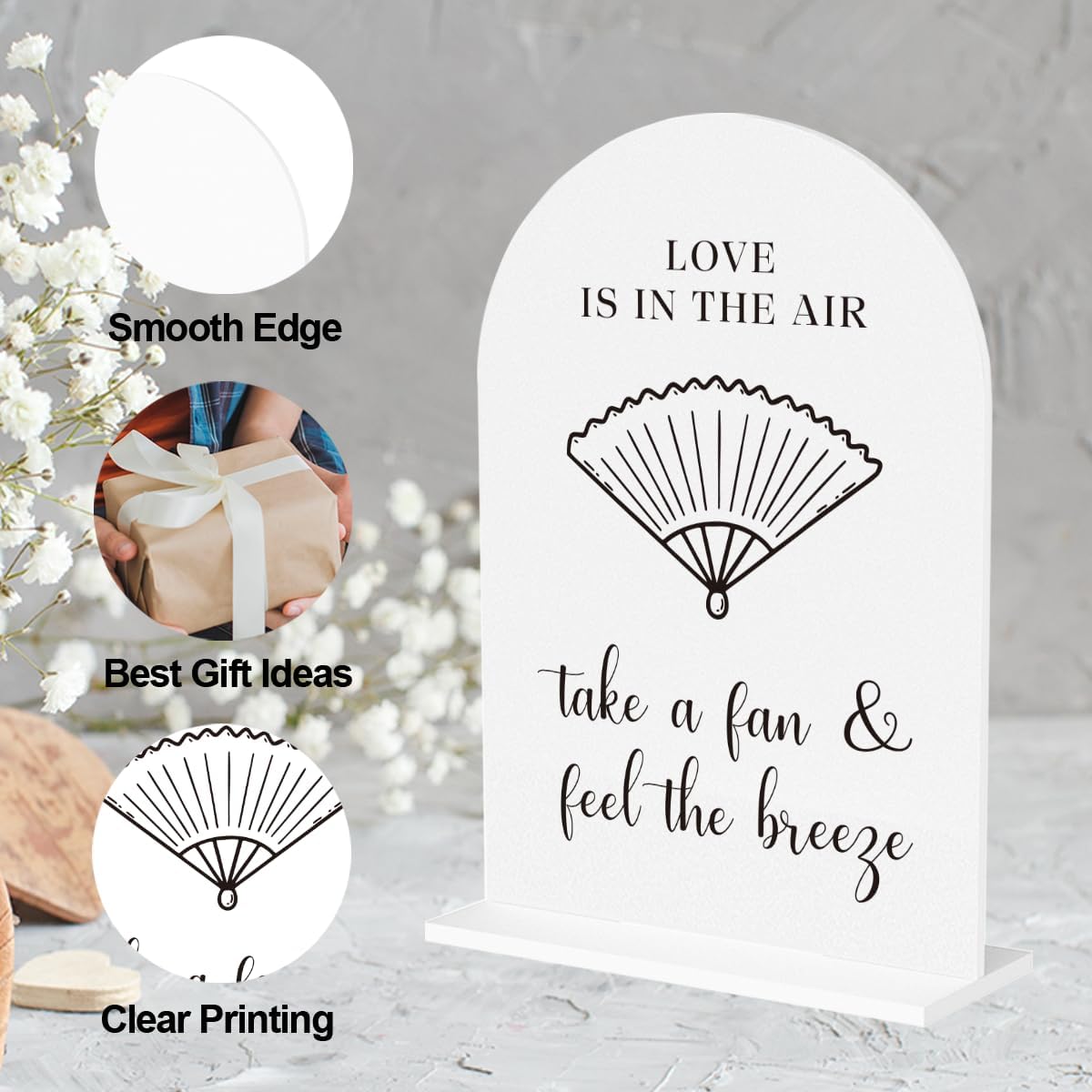 Wedding Fan Signage Take A Fan Sign for Wedding Engagement Ceremony Reception wedding fan Acrylic sign for Table Desk
