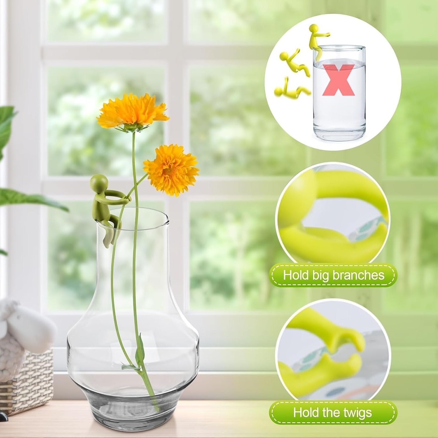 Plant Propagation Buddy, Plant Cutting Holder for Stems, Sprouts and Shoots, Plant Propagation Friends for an Indoor Garden or a Plant Propagation Station (12, Green)