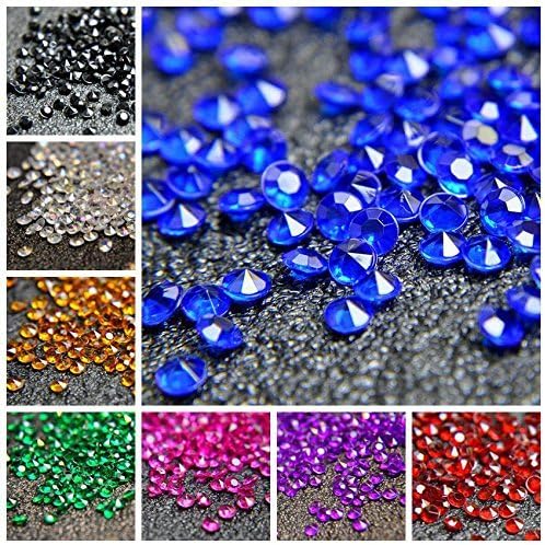 1000pcs/ Pack Wedding Table Acrylic Diamond Scatter Crystals Confetti Acrylic Gems Vase Fillers Rhinestones for Wedding, Bridal Shower, Vase Beads Decorations (12mm, Light Blue)
