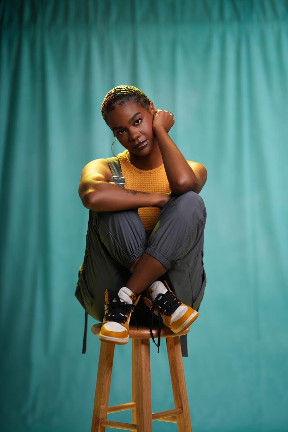 Kate Cyan Photography Backdrop Blue Green Abstract Portrait Headshot Background Photo Video Studio Props 5x7ft