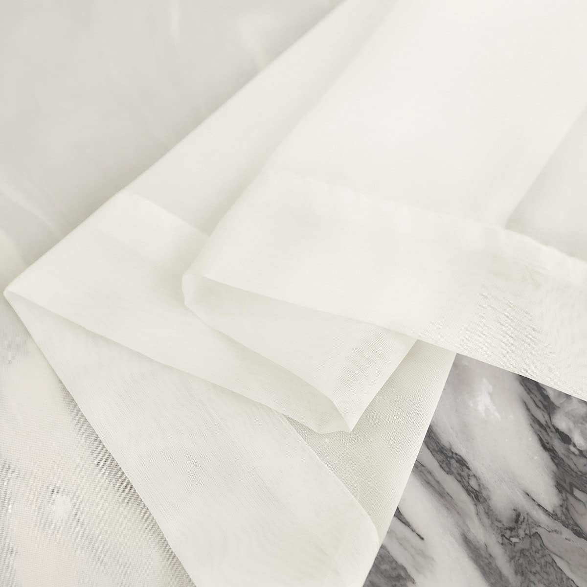 Window Beige Sheer Curtains 60 Inches Width 95 Inches Long 2 Panels Sheer Curtains Clear Curtains Basic Rod Pocket Panel for Home/Living Room/Bedroom/Kids Room