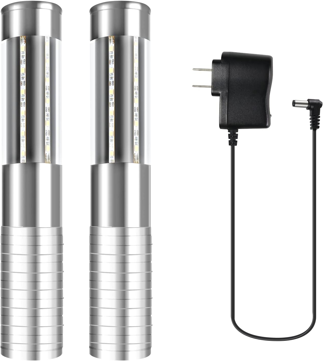 Strobe Baton Light,Stage Handheld Light,Champagne Bottle Sparklers, Recharge led Bottle Service Lights - for Bar Club Birthday Weddings Parties (Sliver 2 PC)