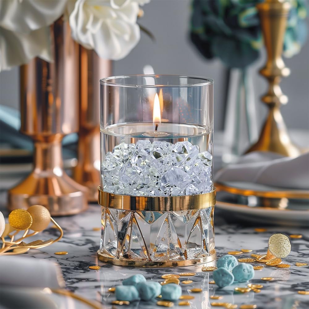 HappyFiller 1000 PCS Fake Crystal Ice Rocks Cubes in Gift Box,Clear Acrylic Stones Treasure Gems for Flower Vase Filler,Table Scatters,Wedding Centerpieces,Party Decor,Photography Props,Crafts