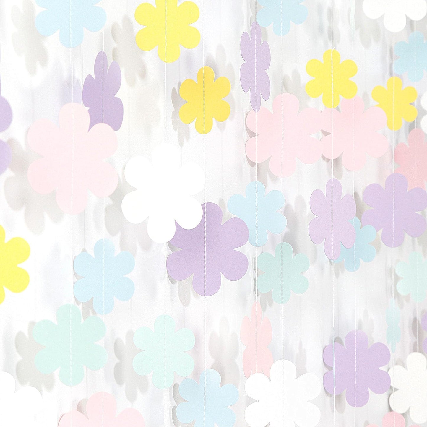 Pastel-Rainbow Colorful Party-Decorations Streamers-Garland - 52ft Flower Hanging Paper Banner, Birthday Baby Bridal Shower Classroom Carnival Decor Hugfond