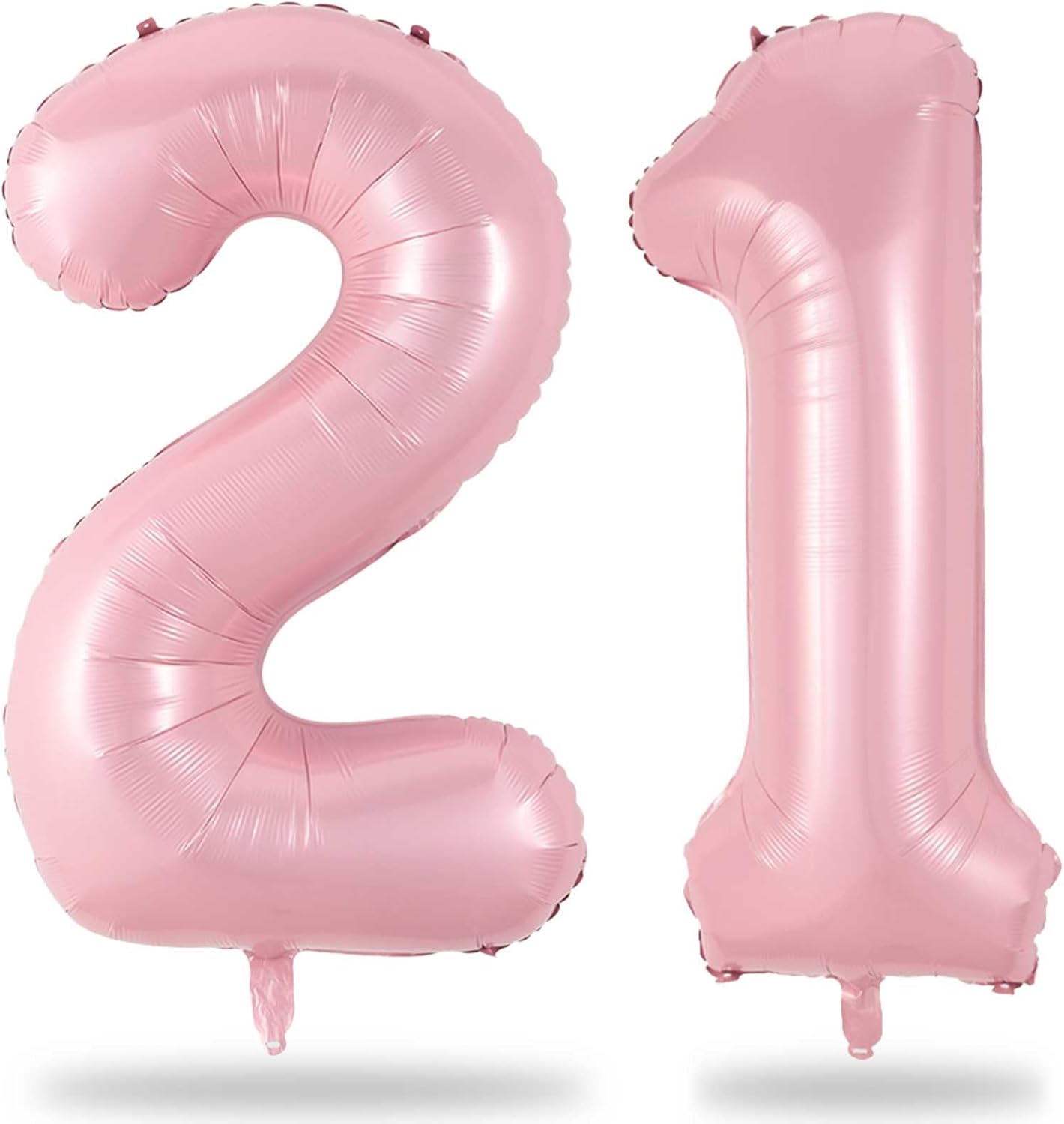 21 Balloons Number, Giant Pastel Pink Number 2 & 1 Helium Foil Balloon for Women 21st Birthday Decor, 40 Inch Self Inflating Mylar Number 21 Balloons for Girls Anniversary Party Decorations Supplies