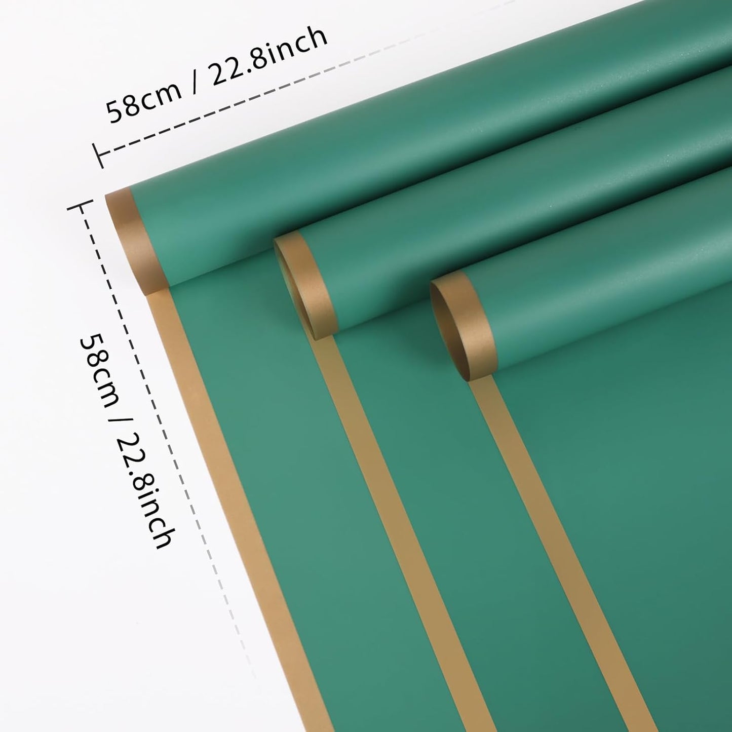 NESCCI 20 Sheet Flower Wrapping Paper - Waterproof Floral Bouquet Wrapping Paper, Florist Supplies Packaging Paper for Wedding Birthday Gift DIY (Dark green)