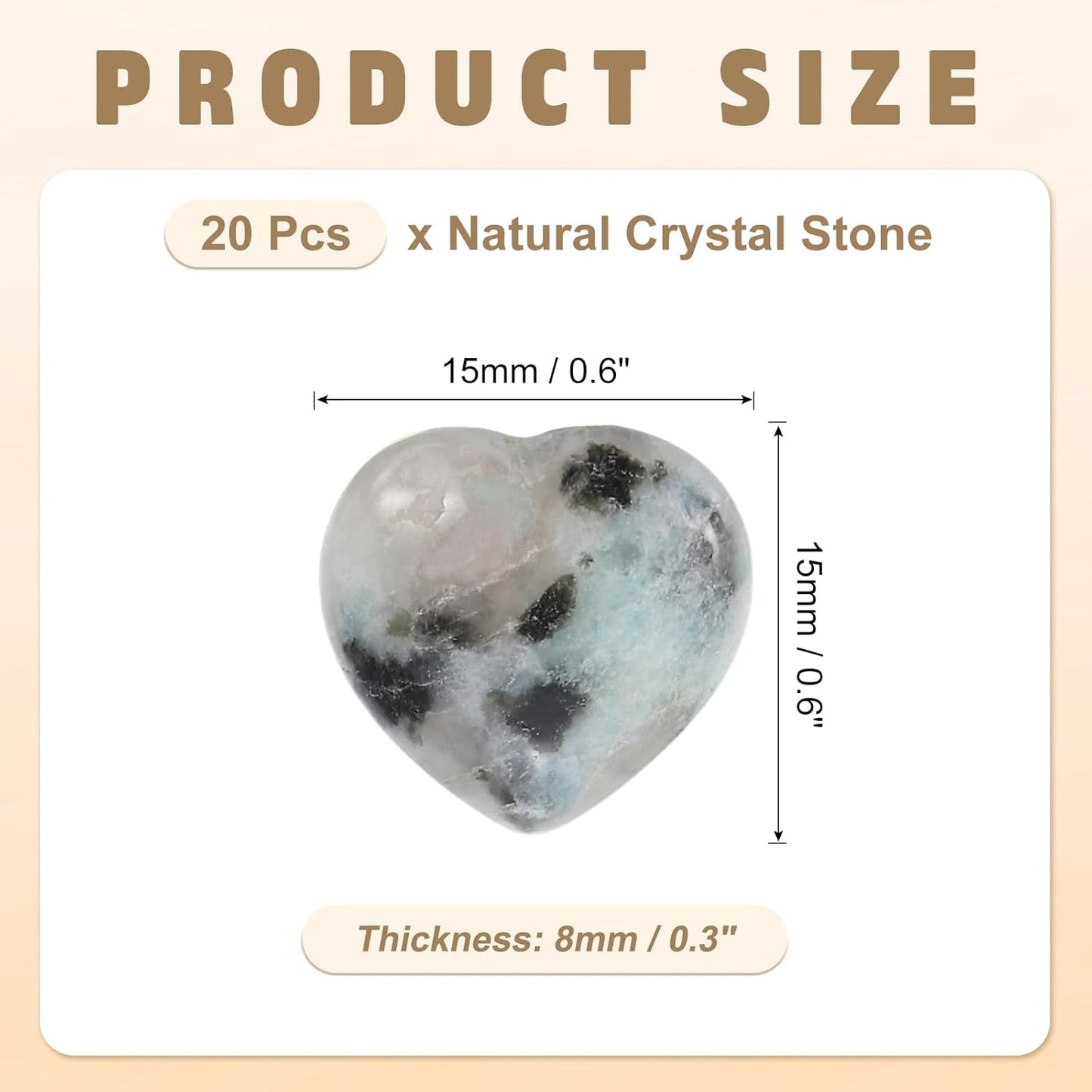 PATIKIL 20 Pcs Natural Heart Shaped Crystal Stone, 0.6 Inch Mini Polished Love Gemstone Crystal, Pocket Rock Engraved Worry Stones for Women Gifts Meditation, Tianshan Blue