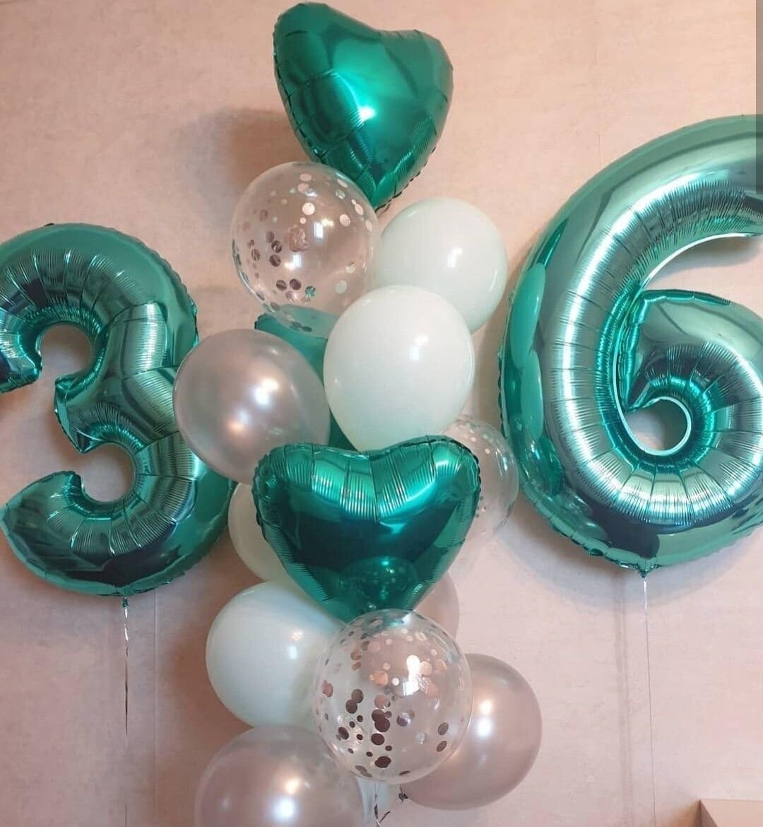 Large 40 Inch Teal Blue 3 Number Balloon, 3 13 23 30 33 36 38 Teal Blue Birthday Party Decorations, Numbers Three Foil Balloons for Anniversary Party Graduations Celebration Supplies