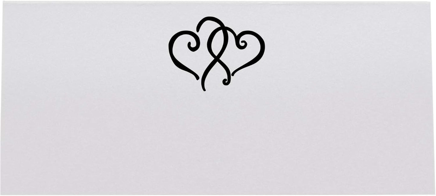 Linked Hearts Printable Place Cards, Black (Choose Color), Set of 60 (10 Sheets), Laser & Inkjet Printers - Wedding, Party, Dinner, and Special Events - Made in the USA