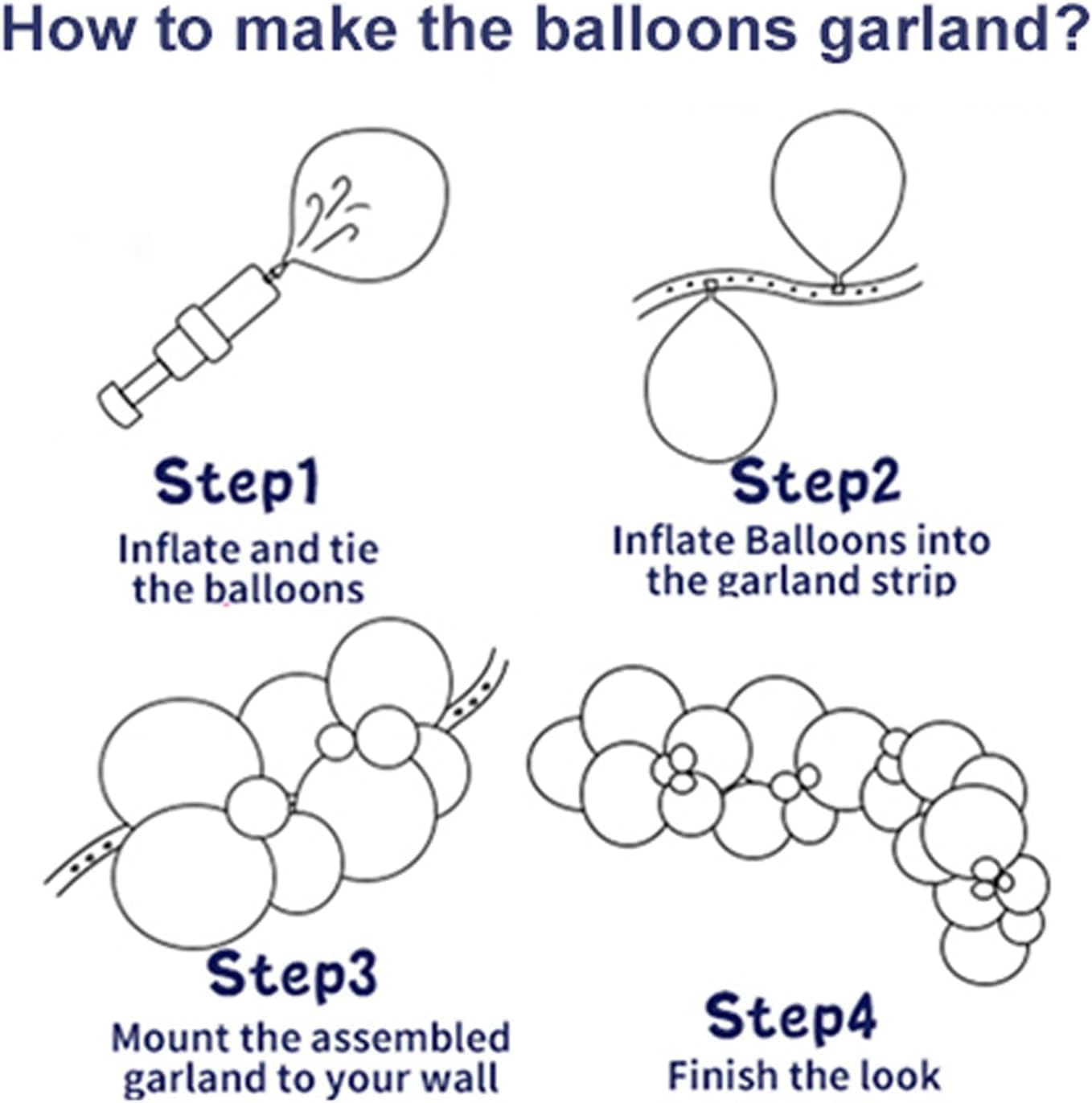 White Balloons Garland Kit, 130pcs White Balloons Different Sizes for Birthday, Baby Shower, Wedding Party Decoration