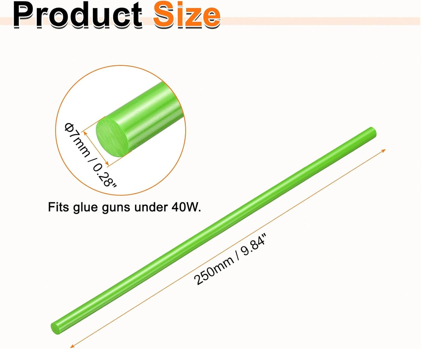HARFINGTON 10pcs Hot Glue Sticks 0.28" Dia x 9.84" Long EVA Mini Hot Melt Adhesive Glue Stick for Hot Melt Gun Wood Plastic Glass Flowers Fabrics Foam, Light Green