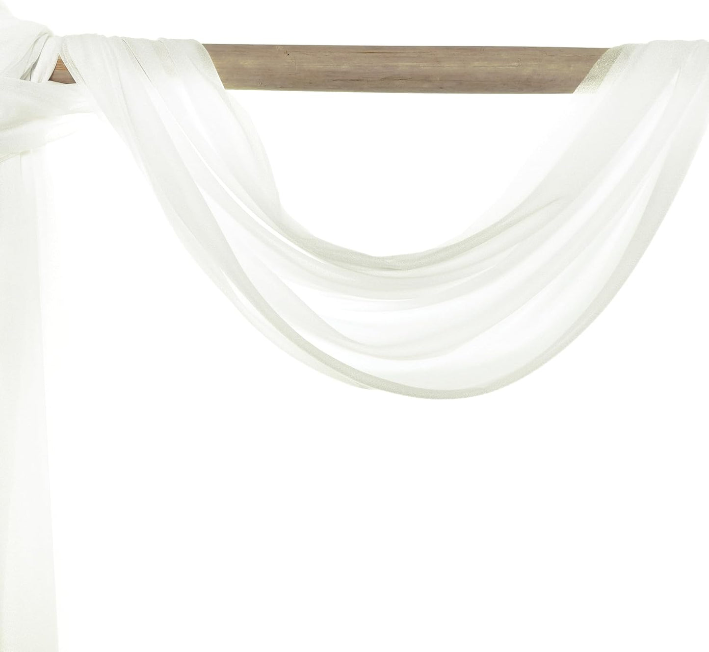 VDS Pack of 1 Panel (30 Inch X 30 Feet) Wedding Arch Draping Fabric Sheer Chiffon Fabric Drapery for Wedding Ceremony Reception Swag Backdrop Canopy Chuppah ARBO Altars Decoration (Ivory)