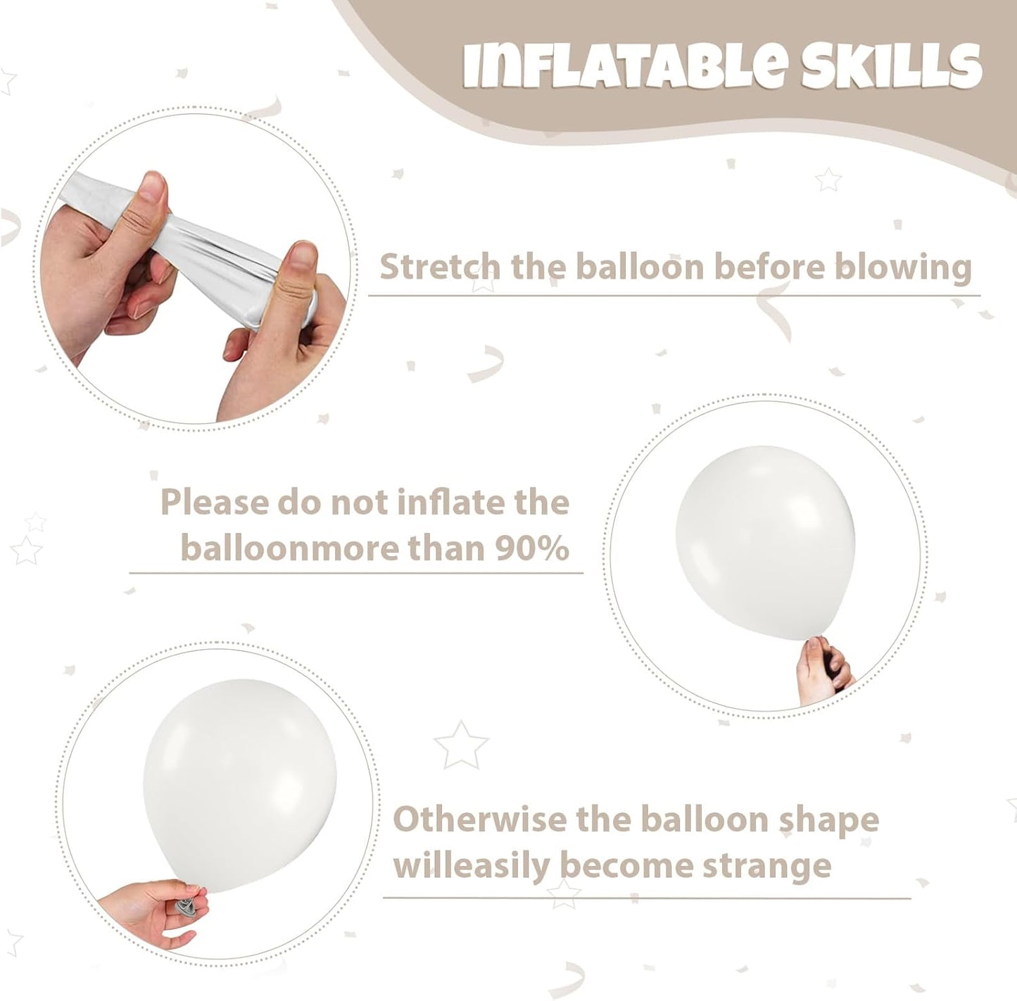 Beige White Pearl Balloons, 50PCS Nude Metallic Champagne Gold Cream White Double Stuffed Balloon Neutral Ballons for Birthday Boho Wedding Anniversary Engagement Party Decoration