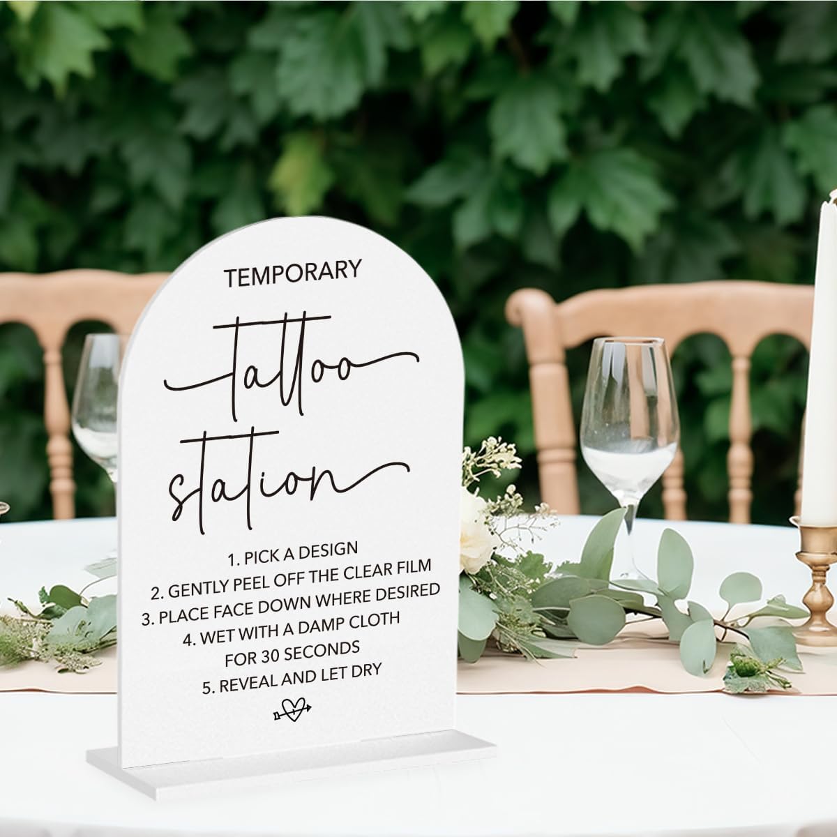 Wedding Tattoo Sign Temporary Tattoo Station Sign for Wedding Engagement Bridal Shower Bachelor Party Tattoo Bar Acrylic sign for Table Desk