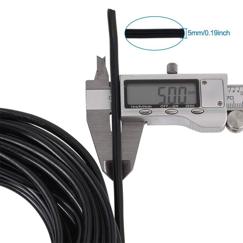 Fashewelry 32.8 Feet 5mm Black Aluminum Wire Bendable Metal Craft Wire for Beading Sculpting Jewelry Making