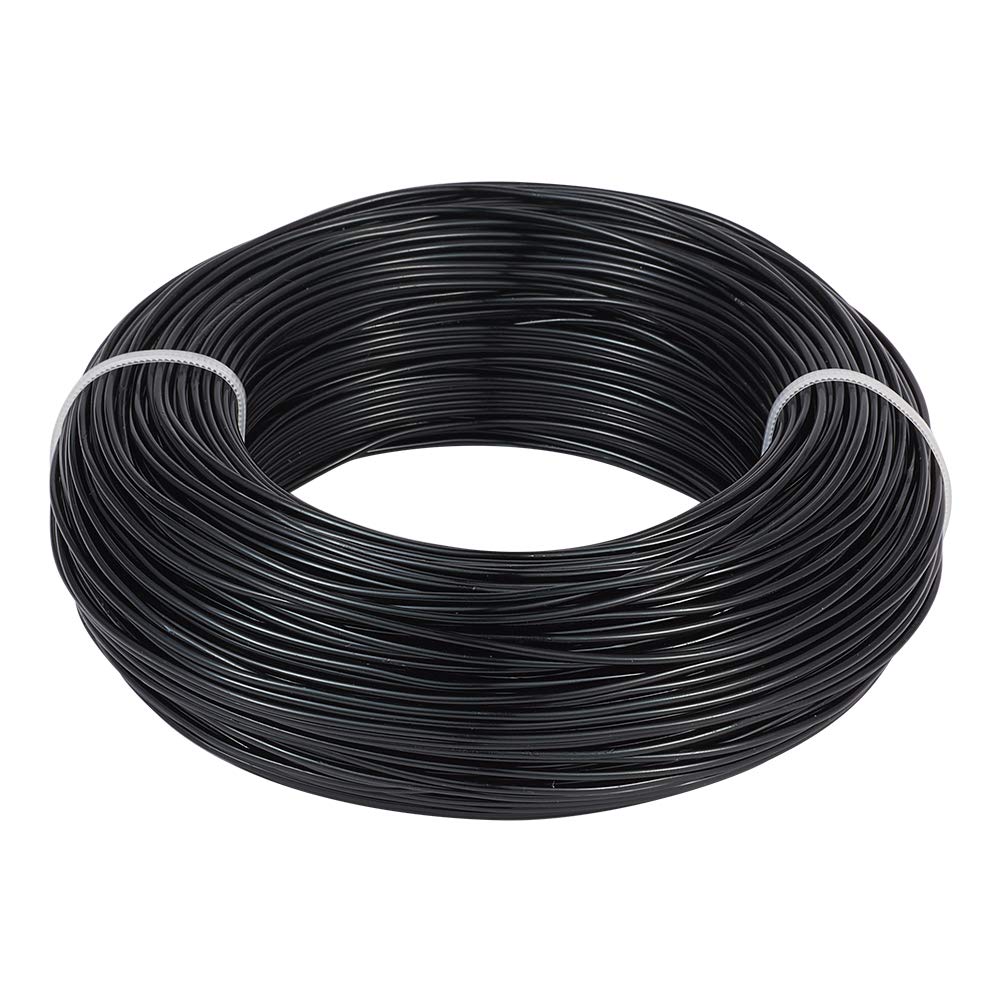 Fashewelry 328 Feet 15 Gauge Aluminum Wire Black Bendable Metal Craft Wire for Beading Jewelry Craft Making (1.5mm)
