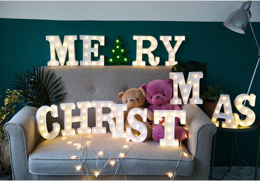 MUMUXI Marquee Light Up Letters | Large Light Up Numbers | Battery Powered and Bright with Every Letter of The Alphabet | for Wedding, Birthday, Party, Celebration, Christmas or Home Decoration (7)
