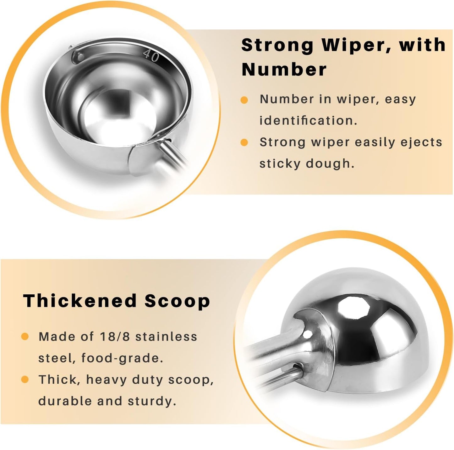 Small Cookie Scoop 1 Tablespoon, Size #60 Cookie Dough Scoop, 1 Tbsp Cookie Scoops for Baking, Selected 18/8 Stainless Steel, for Making Cookies, Melon Ball, Ice Cream