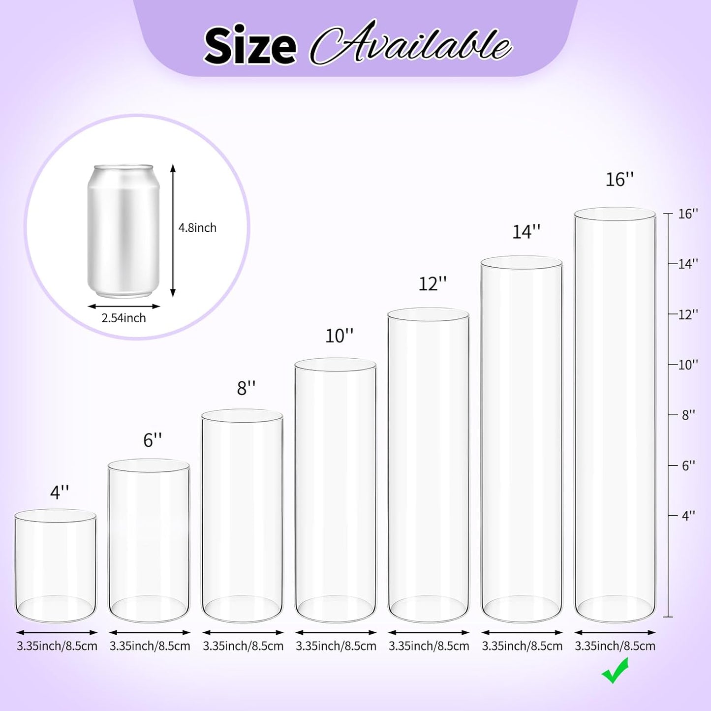 12Pack Glass Cylinder Vases for Centerpieces - 16 Inch Tall Flower Vase for Wedding Decorations, Floating Candle Holder Vase Bulk,Glass Hurricane Candle Holders for Table Shelf, Party, Home Decor