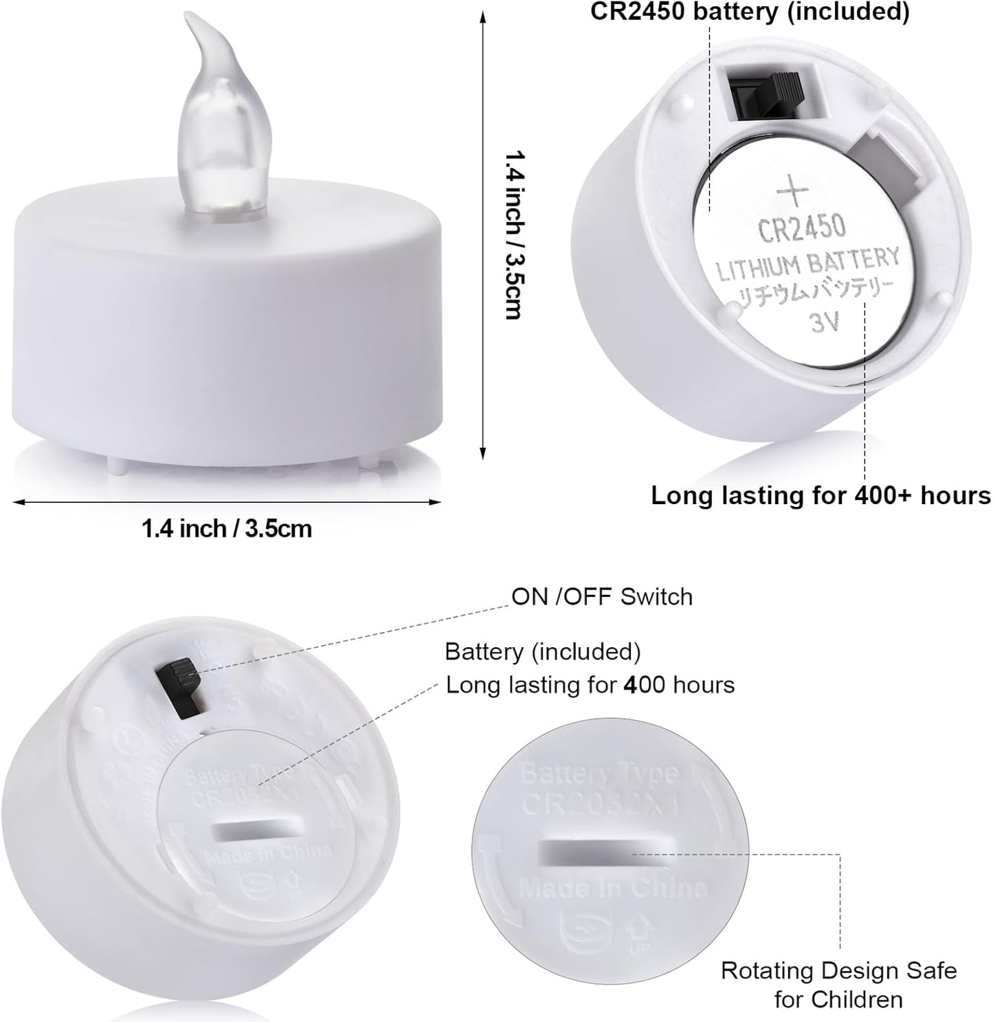 Tea Light Candles with Remote Control,Flickering Flameless LED Candle,Long Lasting 400+Hours,Battery Operated with Timer for Home Decoration Seasonal &Festival Celebration WarmWhite (5pcs)