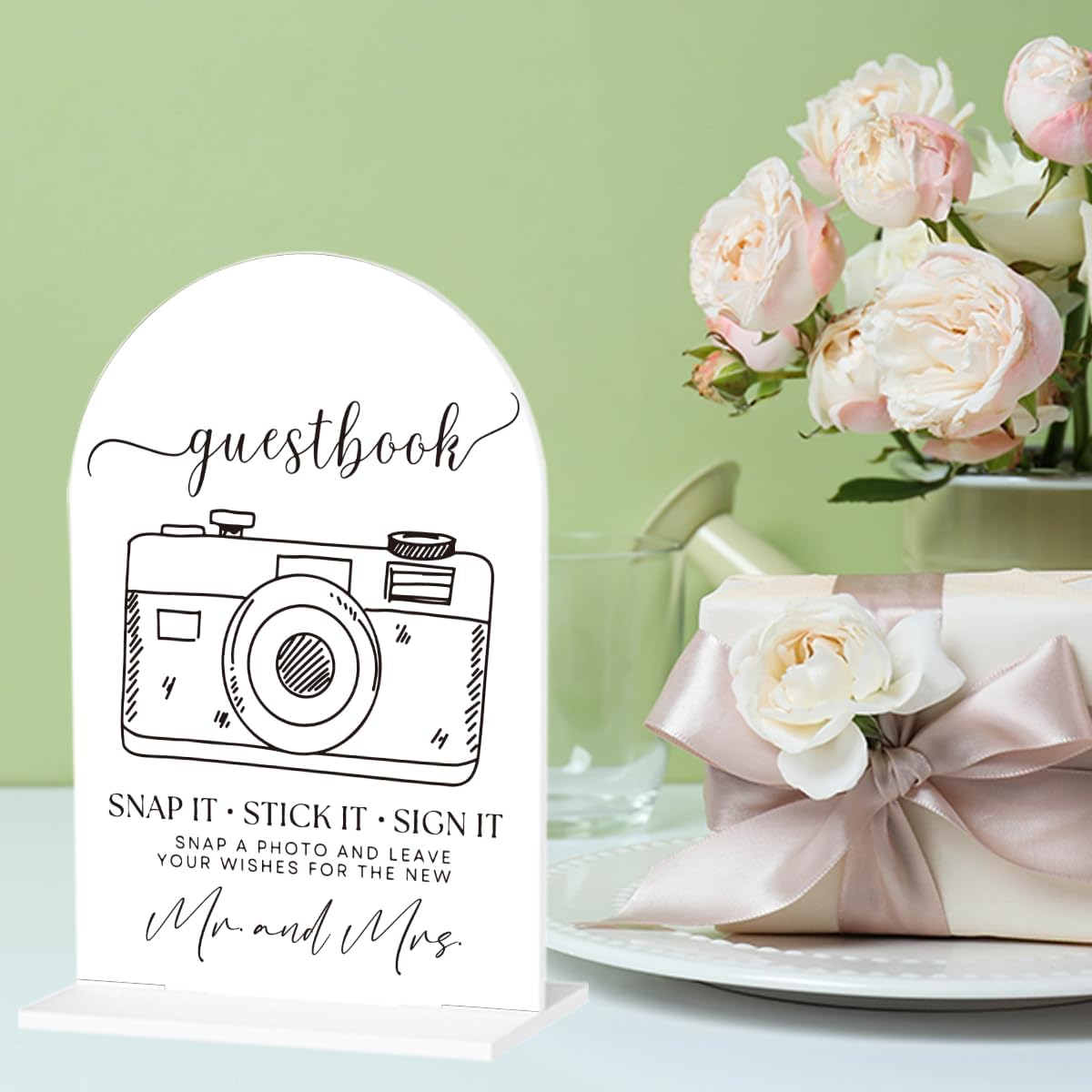 Wedding Photo Guest Book Sign, Guest Book Desk Decor for Wedding, Wedding Engagement Bridal Shower Reception Party Table Desk Acrylic Decor