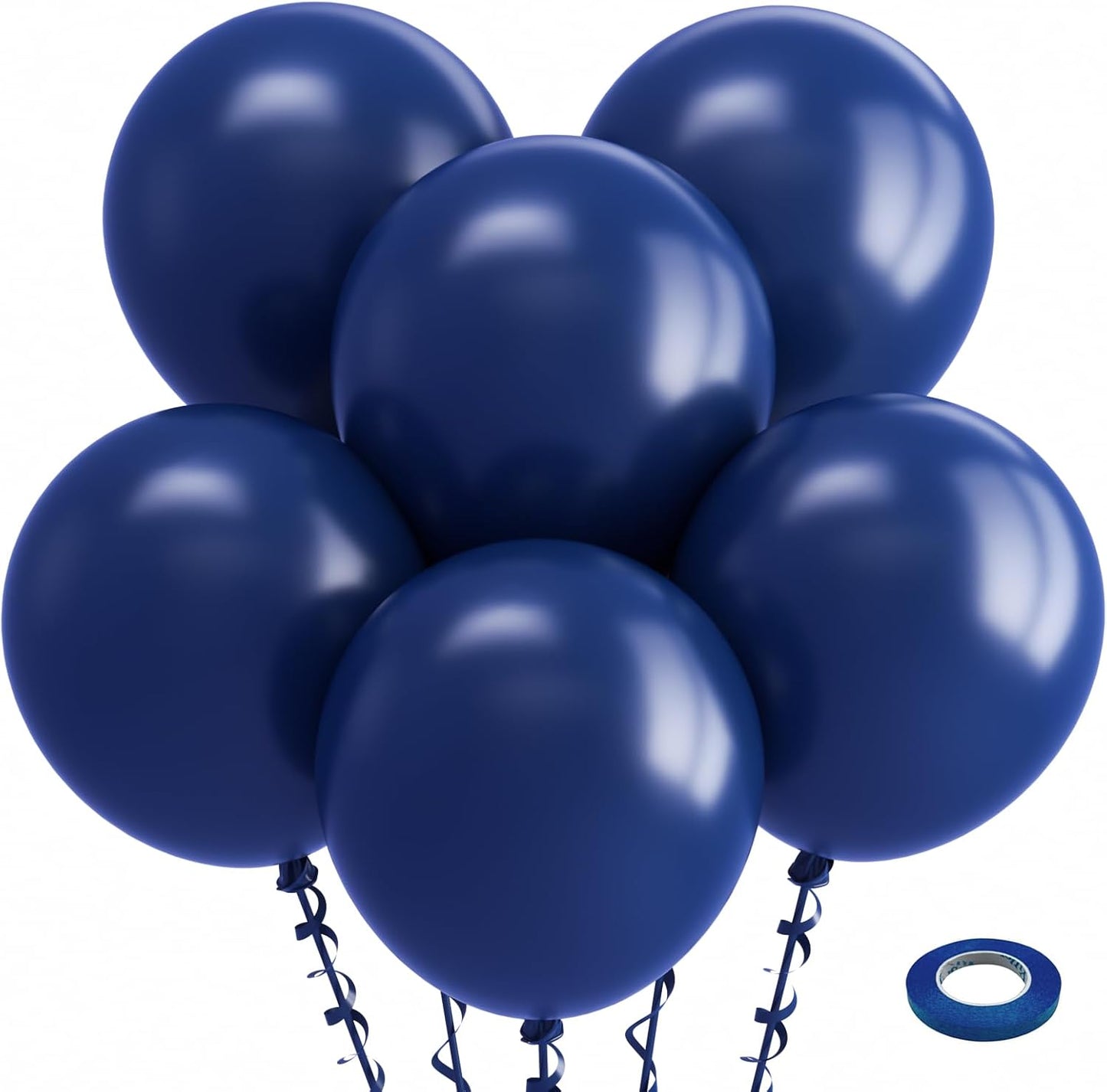 Bezente Navy Blue Balloons 18 Inch - 30 Pack Large Thick Blue Big Round Dark Blue Latex Balloon for Birthday Bridal Shower Graduation Wedding Party Decorations