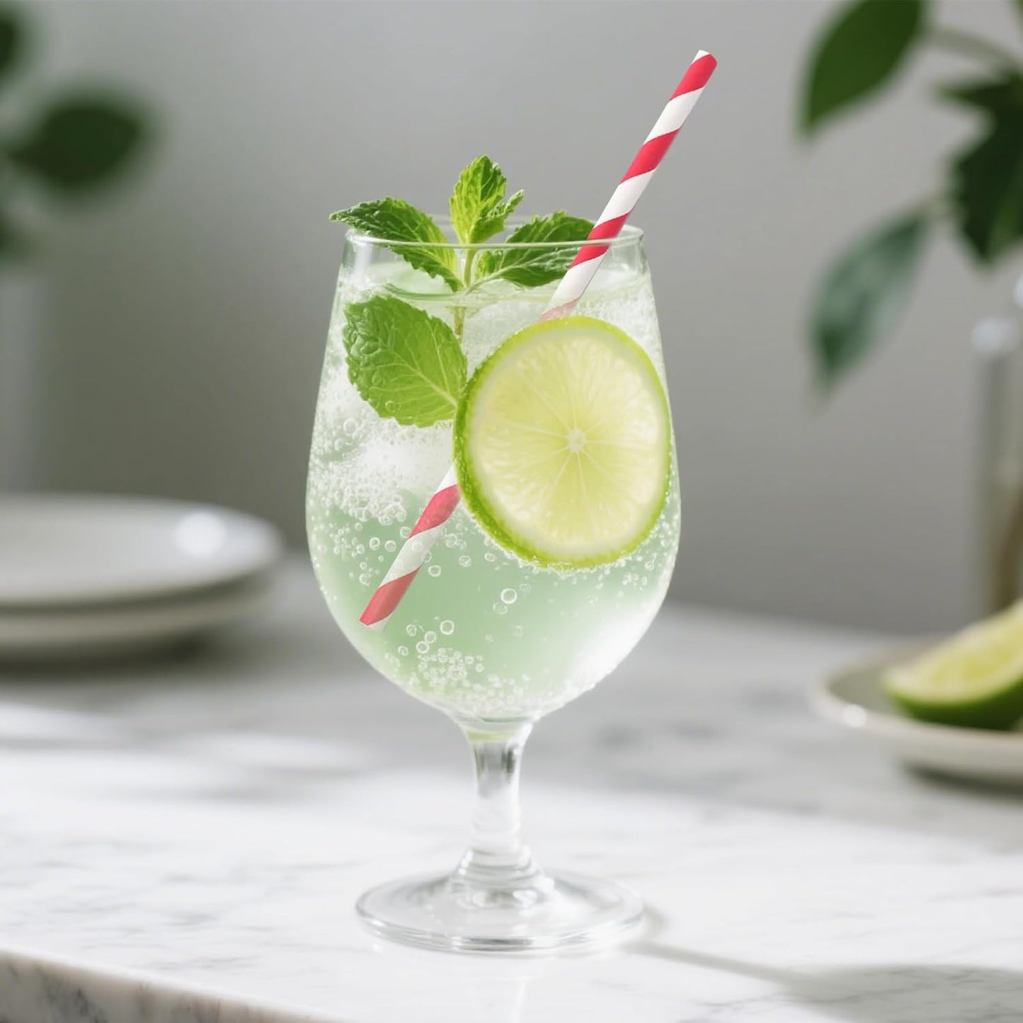 Disposable Paper Drinking Straws, 5.75" Short Red Striped Paper Cocktail Stirrers Straws for Coffee, Mixed Drinks, 500 Bulk