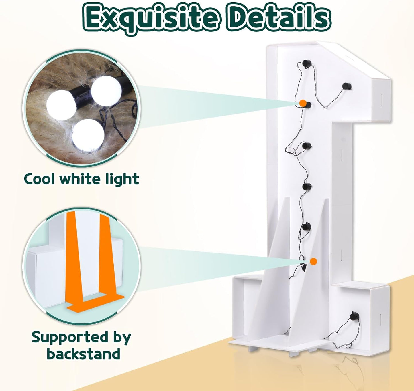 Marquee Numbers 3 Feet Tall Big Light Up Numbers 25th Birthday Decorations Women Men Graduation Decorations 2025 White Anniversary Party Decor Large Cardboard Prop Backdrop Sign 25