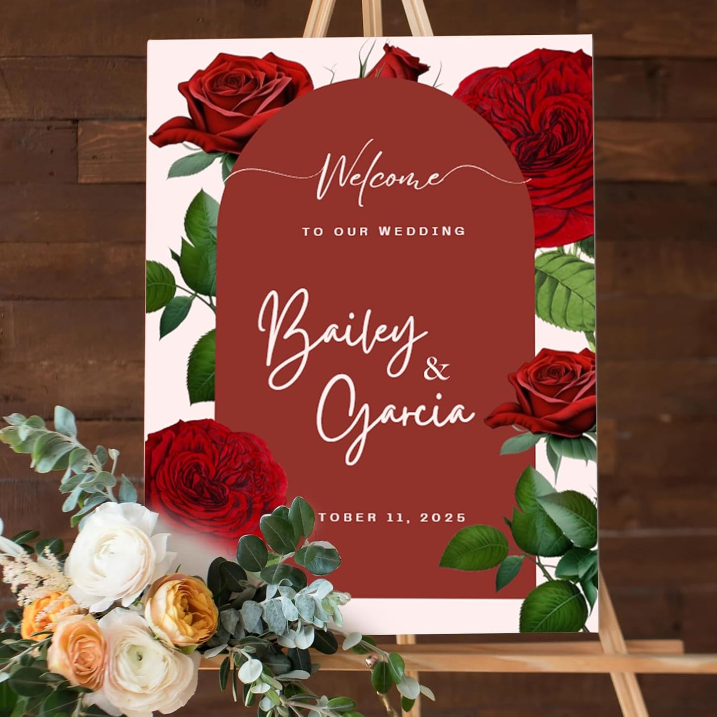 Custom Weddings Reception Signs for Bride & Groom, Personalized Welcome Wedding Sign for Celebration Decor, Custom Entrance Sign Canvas, Wall Art for Bridal Party, Engagement