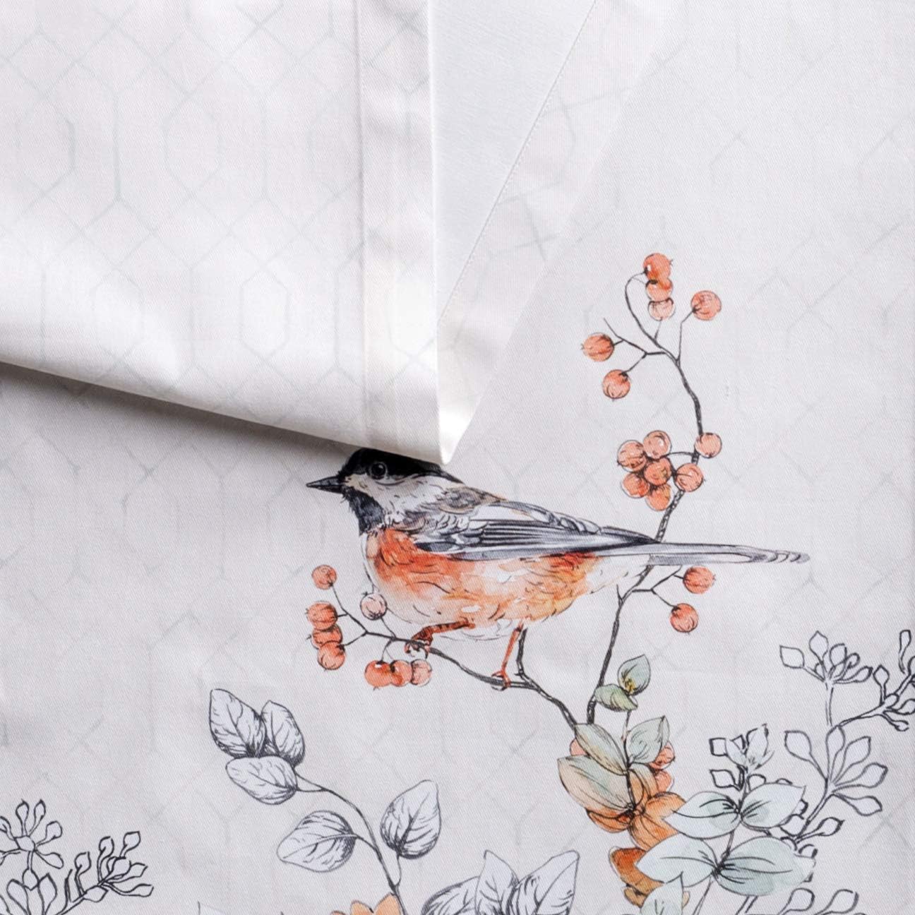 Maison d' Hermine Table Runner 100% Cotton Single Layer Table Runners 48 inches Long for Thanksgiving Christmas Decorations Home Kitchen Dining Party Wedding (Whitish Shabby Chique, 14.5" x 48")