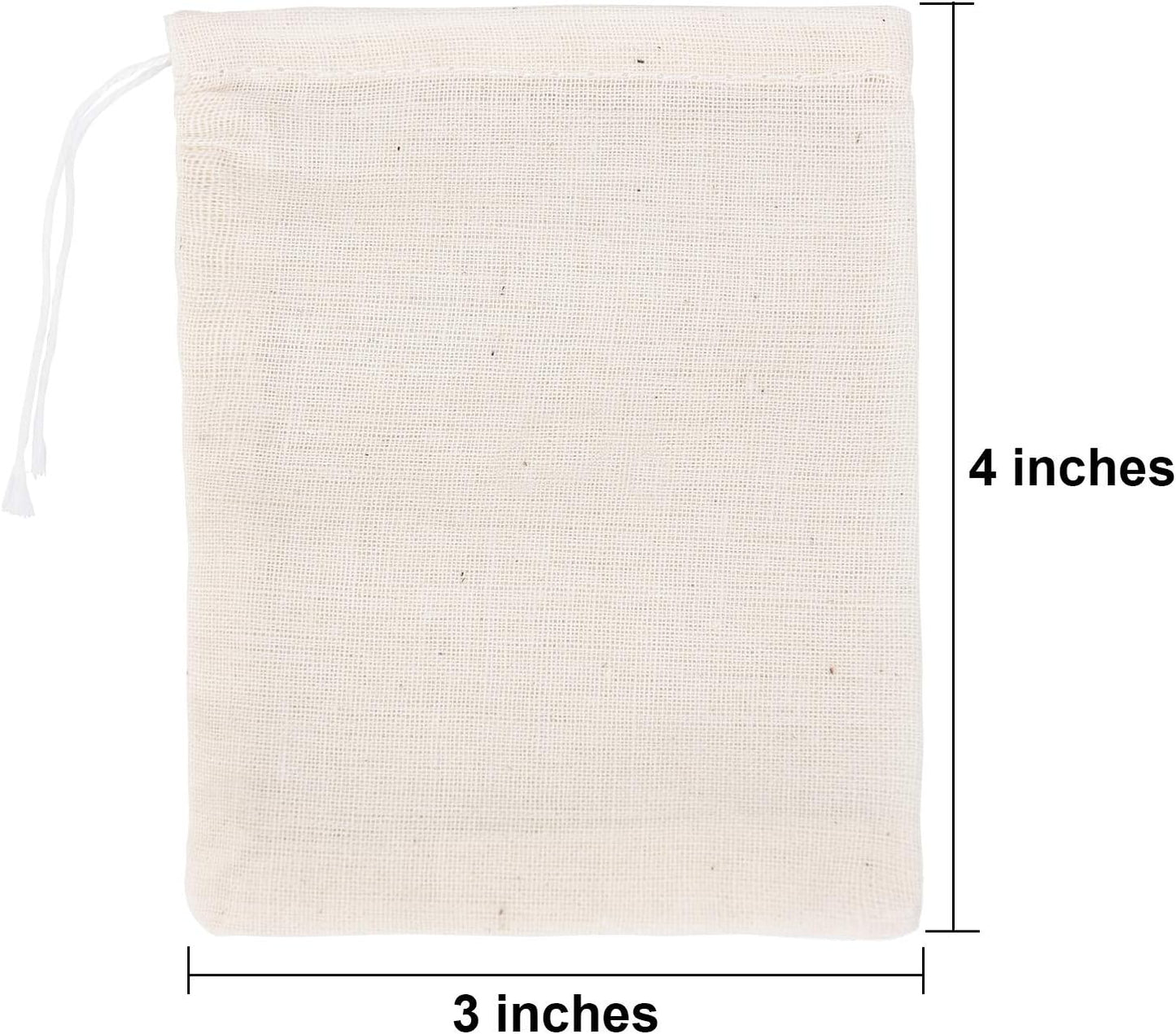 Tatuo 200 Pack Muslin Bags Burlap Drawstring sachet Bags Multipurpose Canvas Linen Pouch for Tea Jewelry Wedding Party Favors Storage