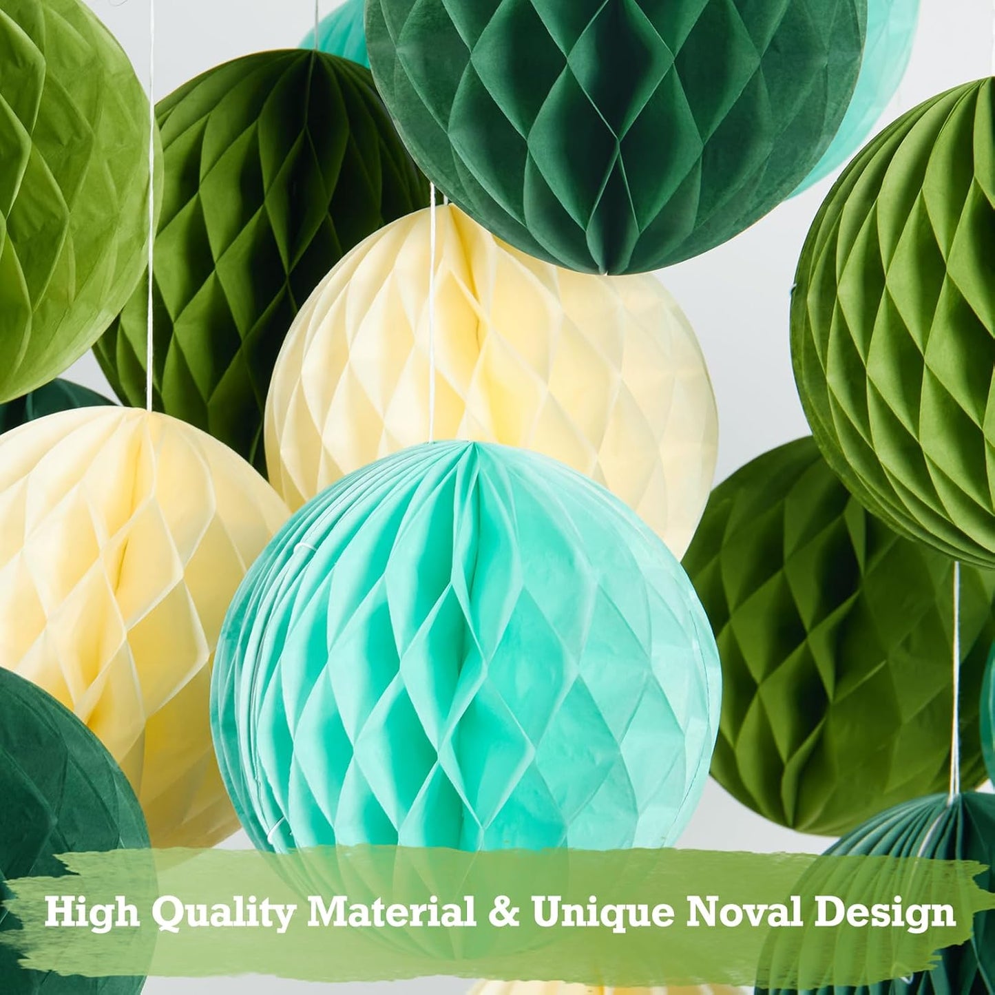 Sage Green Honeycomb Balls Decorations Sage Green Honeycomb Paper Decorations for Wedding Bridal Baby Shower Tropical Jungle Birthday Décor, Set of 16