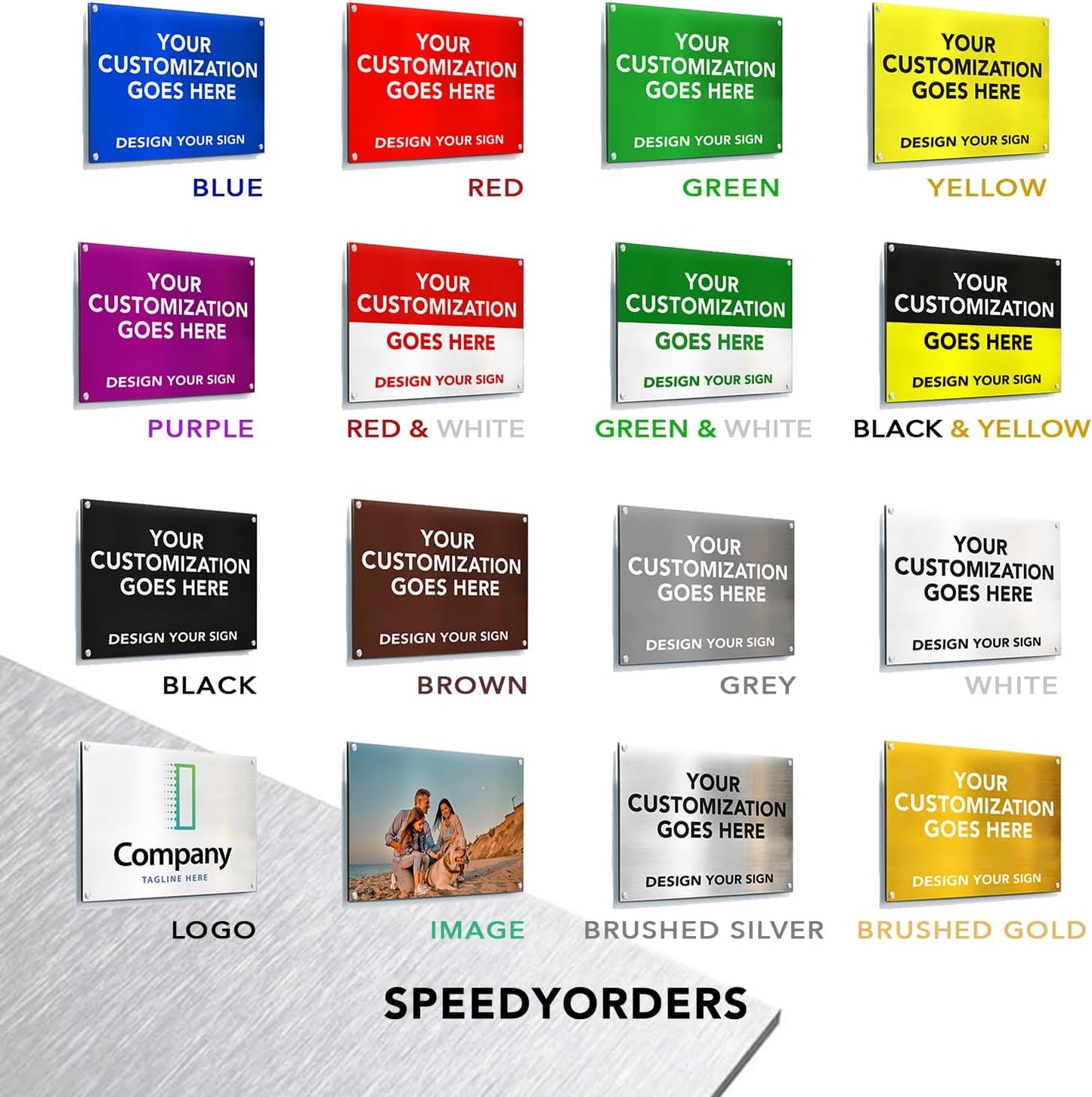 Custom Outdoor Metal Signs - Personalized Aluminum Business Signs, Waterproof, White Aluminum (Gray, 36x24 In)