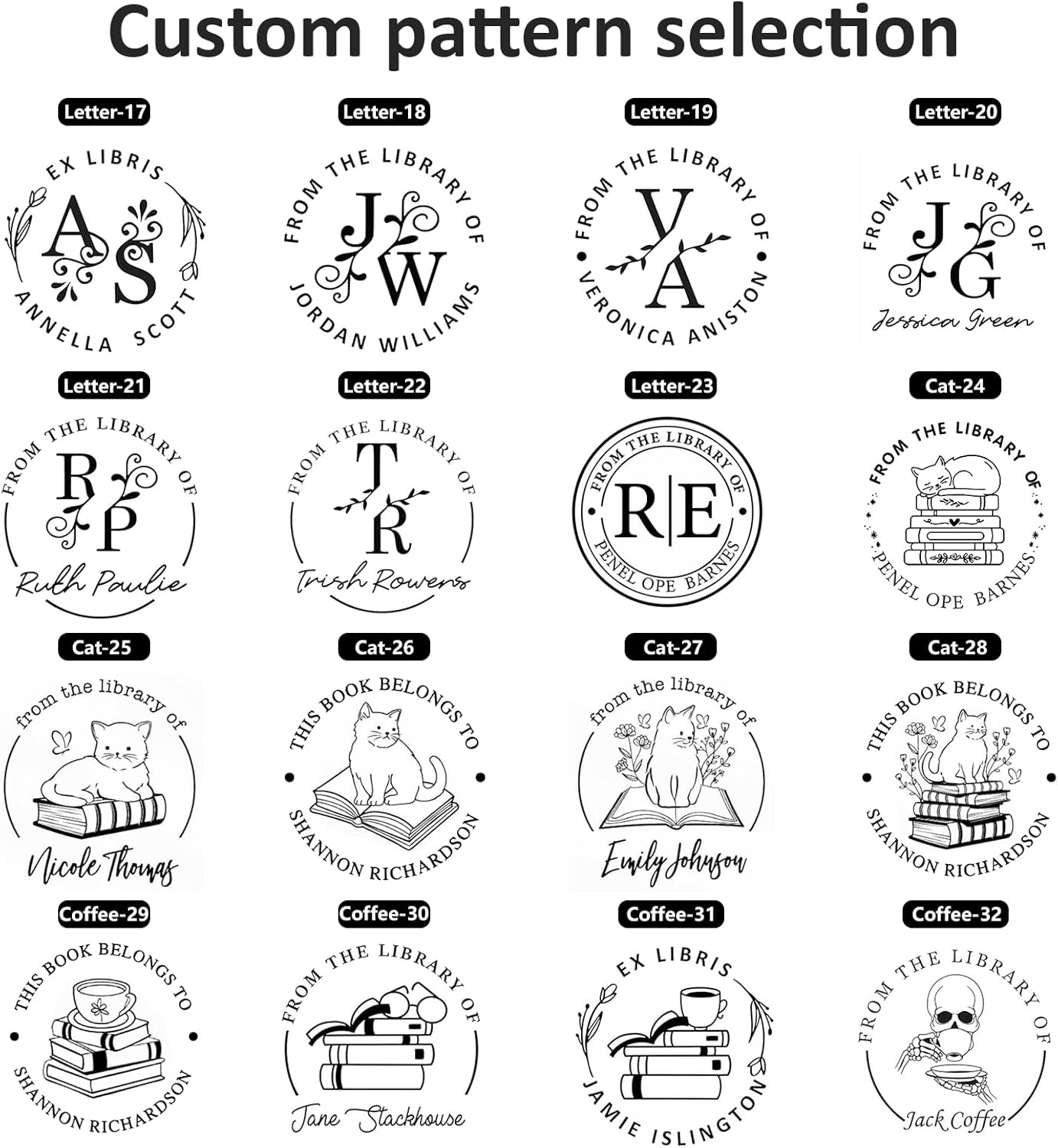 Custom Embosser Stamp - Personalized Book Embosser for Book Lovers, Readers, Home, Office & Library Collections (Letter-14)