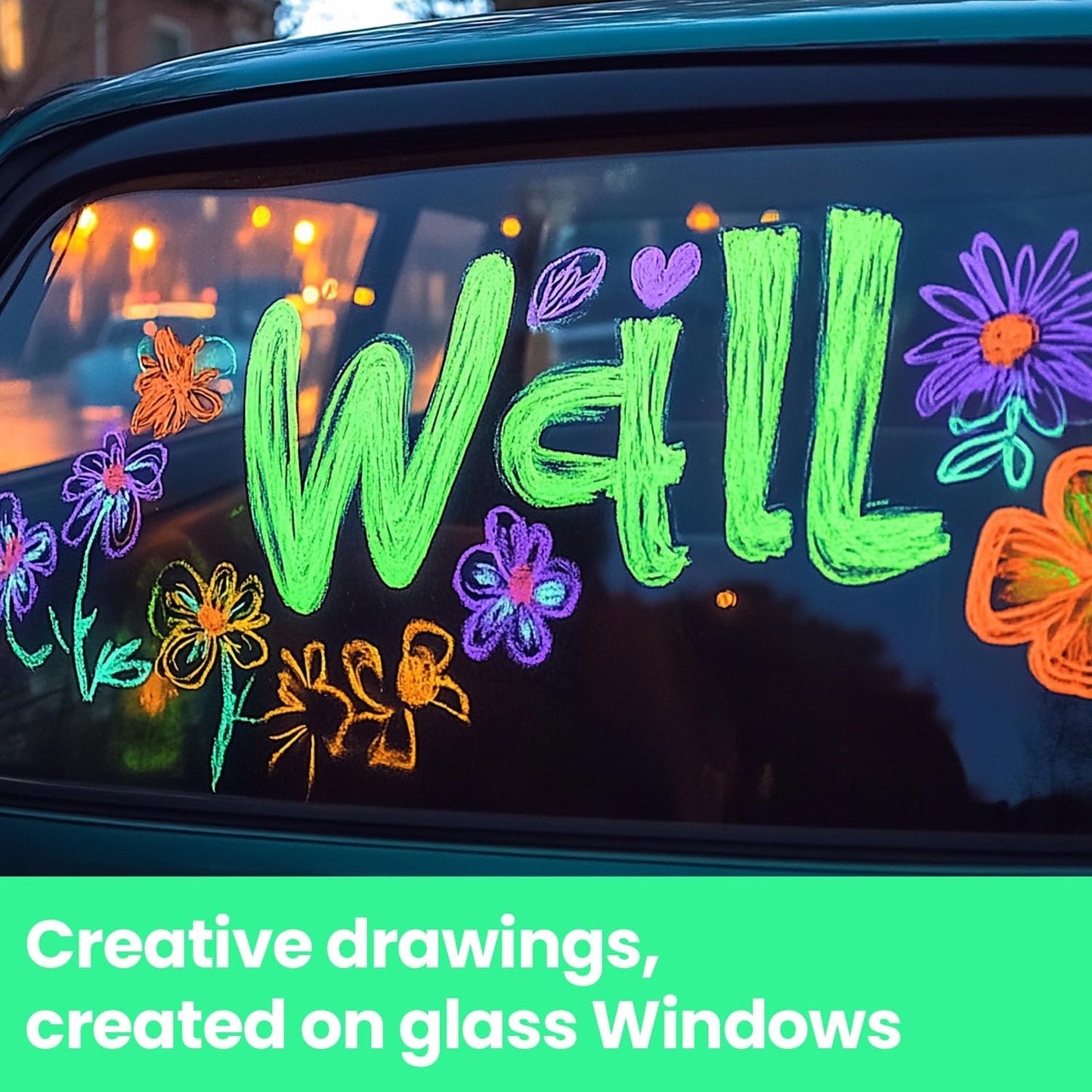 3 Pcs Green Jumbo Permanent Markers: 15mm Wide Tip Thick Acrylic Paint Pen Large Calligraphy Marker for Rock Painting, Poster, Sign, Canvas, Glass, Wood, Ceramic