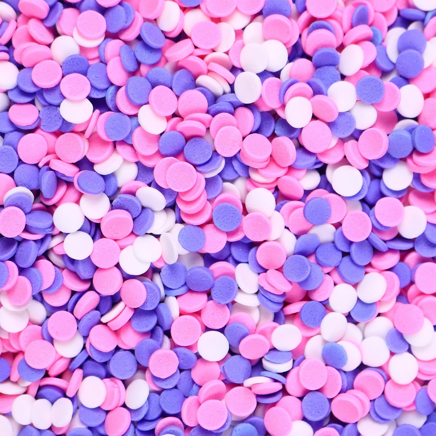 Edible Confetti Sprinkles for Cake Decorating, Round Sprinkles, Purple, Pink and White Sprinkles for Baking, Cupcakes, Macarons, Ice Cream Topping, Waffles, and Cookies（120g/4.23oz）