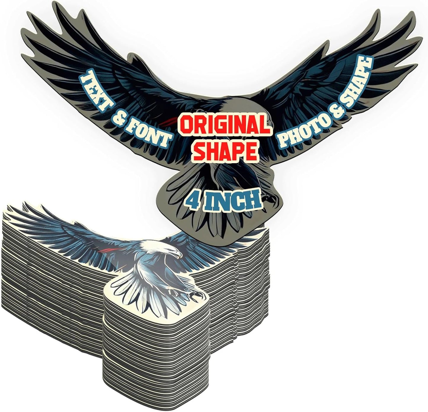 KETABAO – 4" Custom Original Shape Photo Magnets - Upload Your Photo for Personalized Magnets - Choose Your Shape - Add Your Text Fridge, Locker, and Car & More