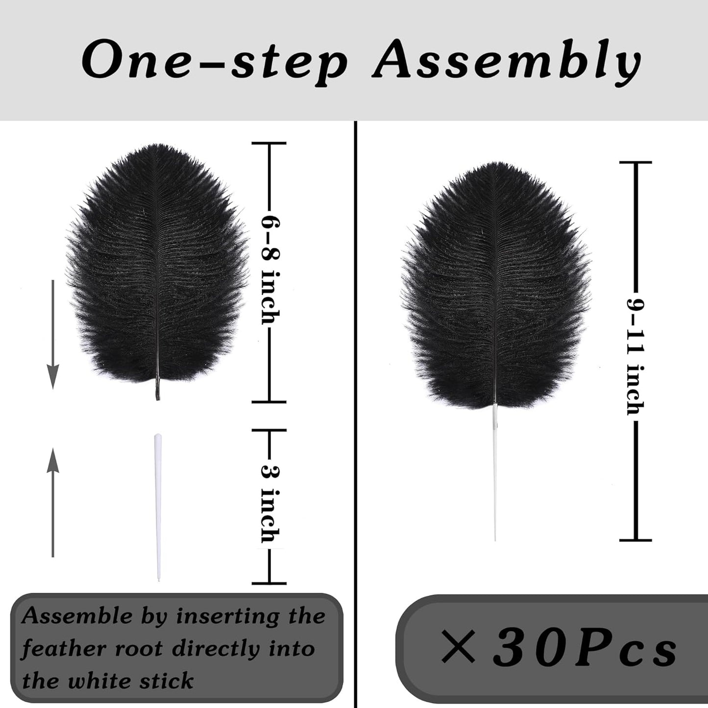 SOGUGOM Gold Craft Ostrich Feathers - 30PCS 6-8 inch Ostrich Feather Kit for Kindergarten Crafts, Dream Catchers and Mardi Gras(Gold)