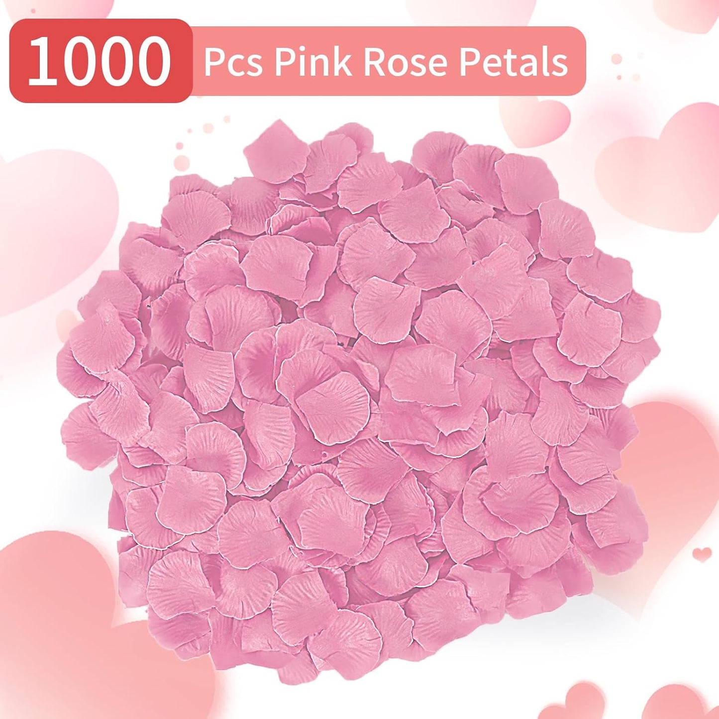 1000 Pcs Artificial Fake Rose Petals,Flower Petals for Romantic Night, Engagement, Party, Wedding, Event Flower Decorations, in Bulk(Pale Pink)