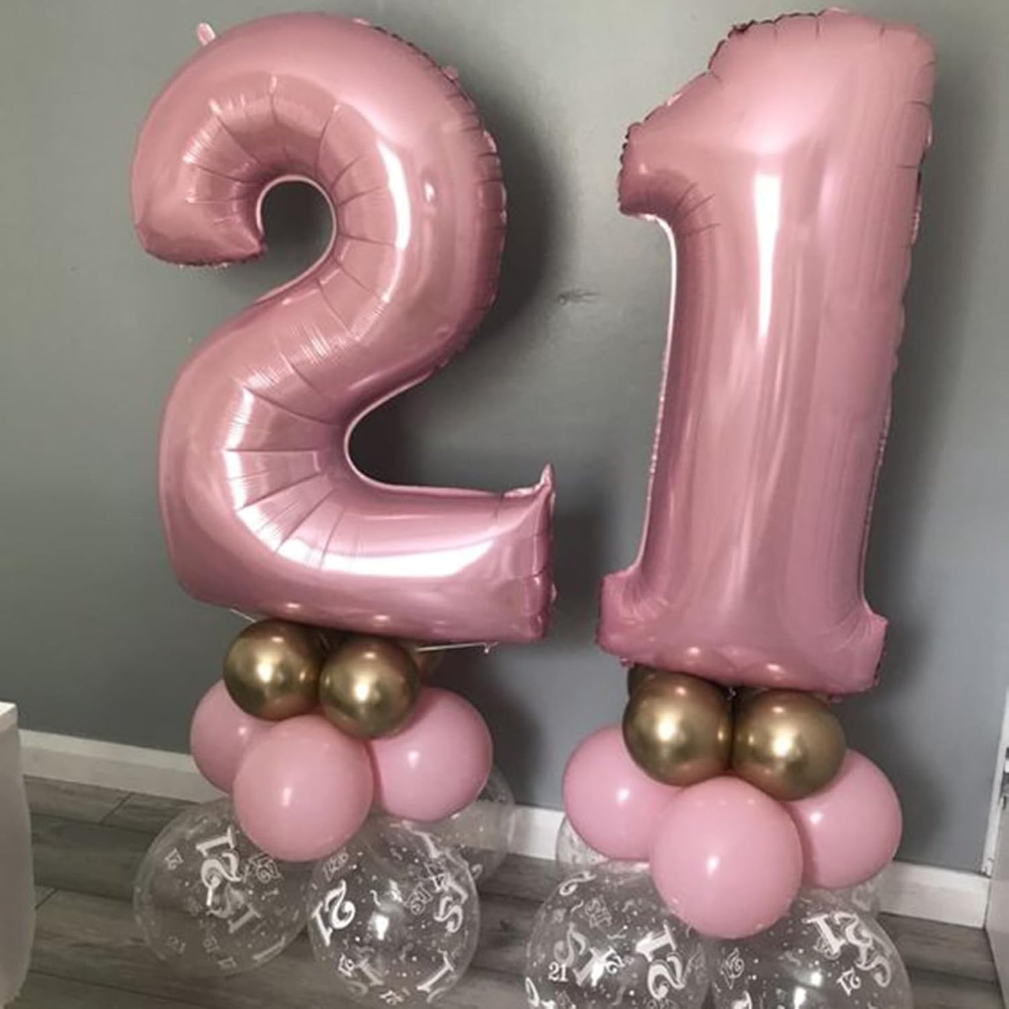 Light Pink 4 Number Balloons 40 Inch Big Foil Helium Number Balloons 0-9 Jumbo Happy 4th 40th Mylar Birthday Party Decorations for Girl Anniversary Graduation Princess Party Decoration